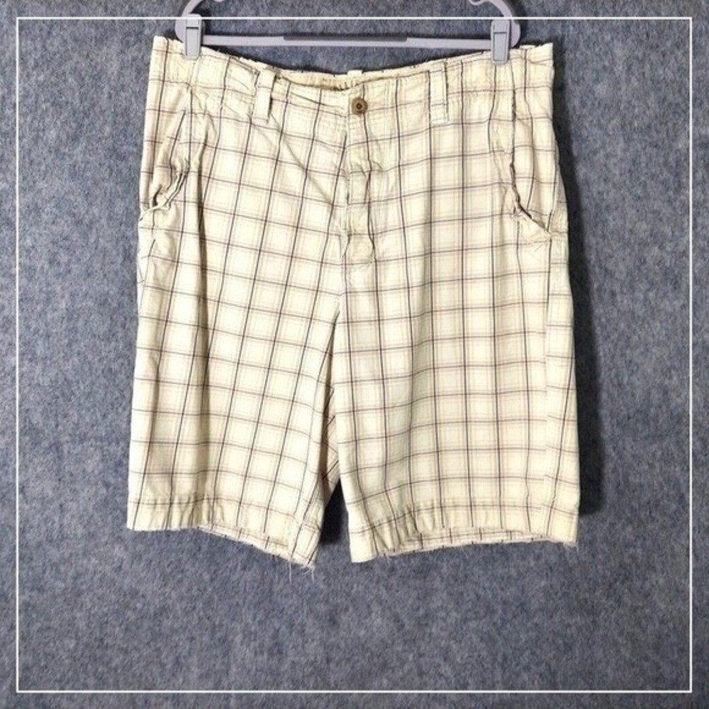 Y2K Hollister Shorts Men 36 Plaid Flat Front Casual Summer Lightweight Chino